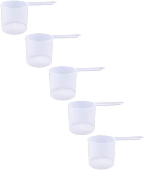 Plastic Measuring Scoop, (118.4 cc | 1/2 Cup | 4 fl oz. | 118.4 mL) Long Handle Spoons for Powders, Granules, Coffee, Pet Food, Baking Supplies, P...
