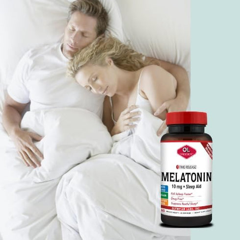 Olympian Labs Melatonin 10mg Time Release with Vitamin B6 - Maximum Strength Tablets - Drug-Free, Supports Restful Sleep, Nighttime Sleep Aid - 60...