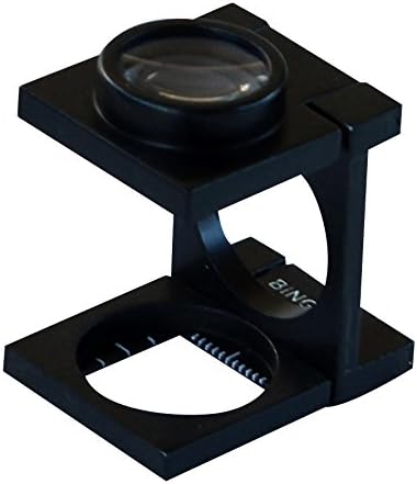 Binger 10x Compact Metal Folding Magnifier Optical Glass Linen Tester Promotion Folding Loup...