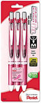 EnerGel RTX Retractable Liquid Gel Pen.7mm, Pink Barrel, Black Ink. 3/Pack...