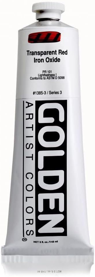 Golden Heavy Body Acrylic - Transparent Red Iron Oxide - 5 oz Tube...