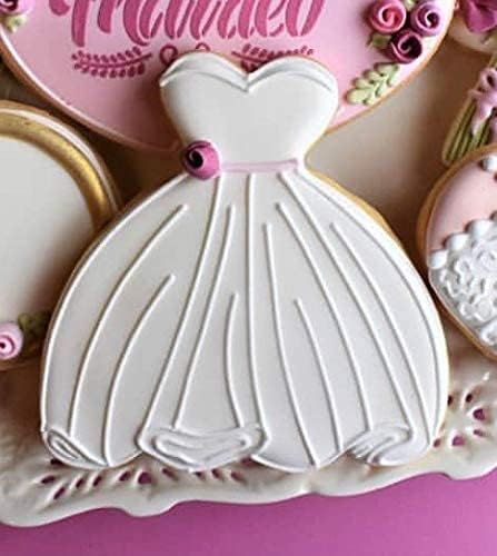 Wedding Cookie Cutters 4-Pc. Set Made in USA by Ann Clark, Wedding Dress, Wedding Cake, Diamond Ring, Heart...