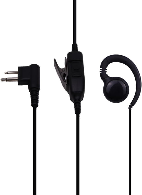 2 Pin Swivel Earpiece Earphone Earhanger Earhook Headset with PTT and Mic Compatible for Motorola CLS1410 CP200 CP88 CP100 CP040 Walkie Talkie 2 W...