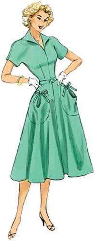 Butterick Patterns B6055 Misses' Dress and Belt Sewing Template, Size A5 (6-8-10-12-14)...