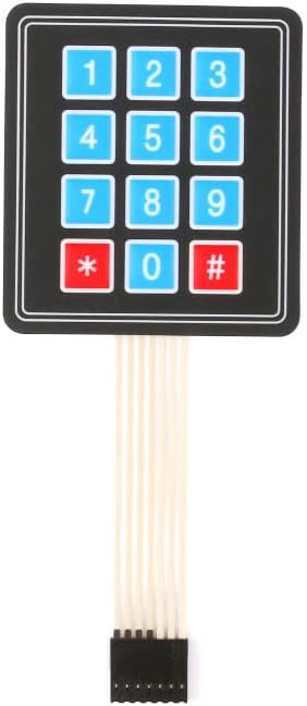 10Pcs 3 x 4 Matrix Array Membrane Switch 69.2*76.9mm Keypad Keyboard 3x4 12 Key Matrix Array Membrane Switch Microcontroller Extended Keyboard 7Pi...