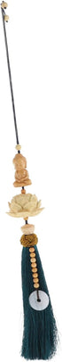 Car Accessories Home Decor Pendant Car Hanging Accessories Window Charm Hanging Pendant Wooden Buddha Braided Rope Men and Women Blue Rearview Mir...