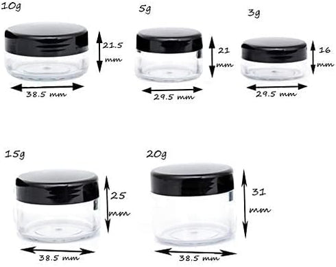 ZEJIA 5 Gram Sample Containers with Lids, 100PCS Mini Makeup Containers, Empty Plastic Travel Cosmetic Containers with Labels...