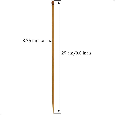 6Pcs 3.75mm Wooden Knitting Needle Straight Single Pointed US Size 5 for DIY Yarn Craft Set,Socks,Sweater, Nice Gift for Women Adults Kids Childre...