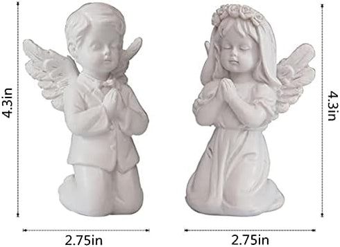 Cherubs Angels Resin Garden Statue Figurine, Adorable Angel Sculpture Memorial Statue, Indoor Outdoor Home Garden Decoration (Praying Cherub-Girl)...