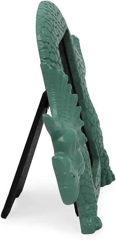 Isaac Jacobs 2” x 3” Resin Dinosaur Picture Frame, Vertical Keepsake Photo Frame with Easel and Hanging Tabs for Tabletop, Desktop & Wall Display ...