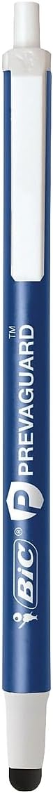 BIC PrevaGuard Clic Stic Ballpoint Pen & Stylus, With Built-in Protection To Suppress Bacteria Growth, Medium Point (1.0mm), Blue, 12-Count......