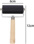 2Pcs Professional Rubber Roller Brayer,6cm Rubber Roller Brayer with Wooden Handle Ink Painting Printmaking Roller Art Stamping Tool...