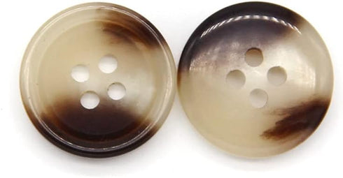 10 Pcs Imitation Horn Flatback Buttons Resin Buttons for Clothing Suit Coat Decorations DIY Accessories (04 Coffee, 15mm)...