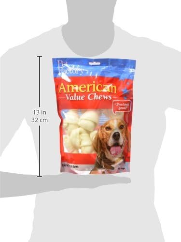 Pet Factory American Beefhide 4-5" Knotted Bones Dog Chew Treats - Natural Flavor, 8 Count/1 Pack...
