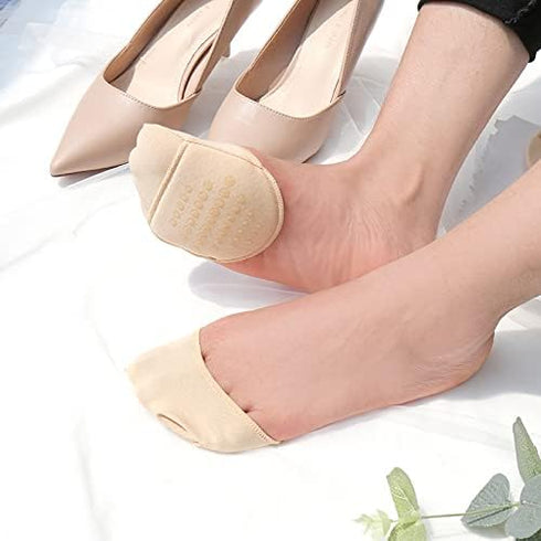 Ball of Foot Cushion Socks Seamless Toe Topper Socks Half forefoot socks Non-Slip Pain Relief Toe Half Socks...
