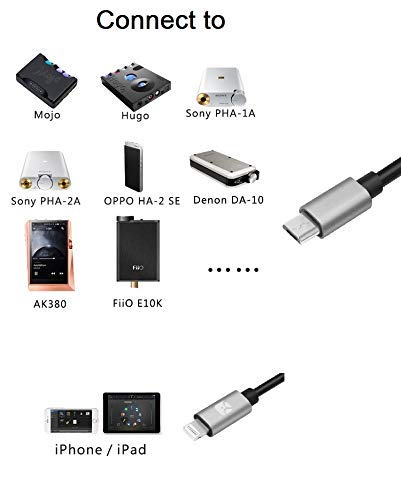 Ultra Tough & Durable iOS 15 to MicroUSB OTG Pro Cable 15cm 0.5ft for iPhone 13 Pro Max Mini,11,12, Chord Mojo2 Hugo2 Pha3 Fiio Q1 HiFi Oppo HA2 K...