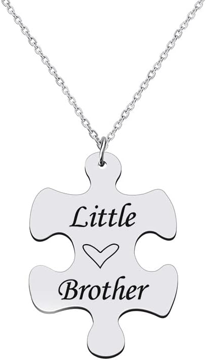 Big Sister Little Brother Necklace for 2 - Brother Sister Matching Gifts Necklaces for Sisters Brothers Christmas Birthday Gift from Brother Siste...