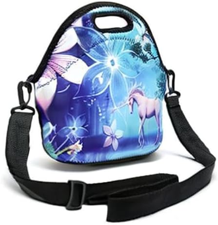 Insulated Neoprene Lunch Bag Removable Shoulder Strap Reusable Thermal Thick Lunch Tote Bags For Women,Teens,Girls,Kids,Baby,Adults-Lunch Boxes Fo...