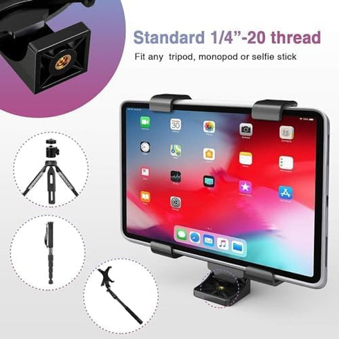 Acuvar Universal Tablet Tripod Mount and Universal Smartphone Mount Holder for All Smartphones and Tablets (10) Tablet Mount + Ball Head...