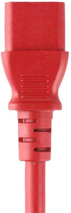Monoprice Power Cord - NEMA 5-15P to IEC 60320 C13, 18AWG, 10A/1250W, 125V, 3-Prong, 2ft, Red...