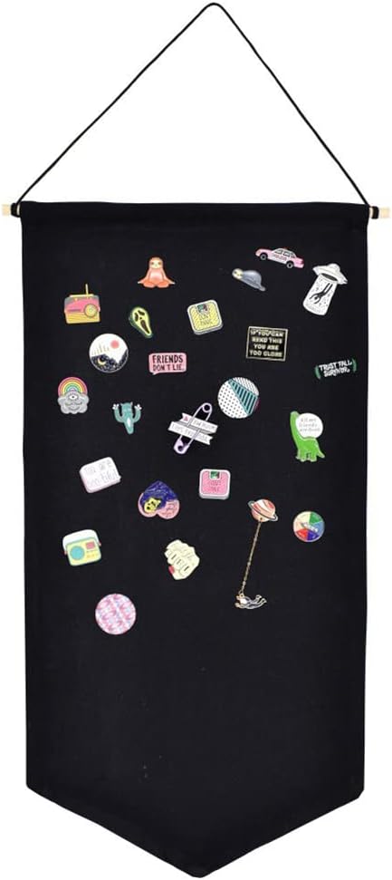 Wall Hanging Brooch Jewelry Storage Case Canvas Display Stand Enamel Pin Display Banner Holder Earrings Necklace Glitter Pin Collection Organizer ...