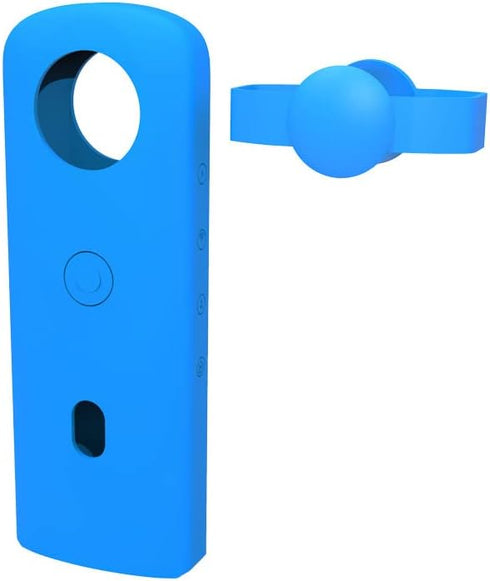 Lens Cover Silicone Case Compatible with Ricoh Theta sc2 360 Cameras Accessories Dust-proof Silicone Protective Case Sleeve Case (Blue)...