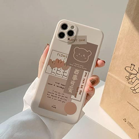 QLTYPRI Case for iPhoneiPhone 13 Pro Max, Case with Cute Brown Bear Cartoon Pattern for Women Girls Slim Soft Flexible TPU Protective Cover Compat...