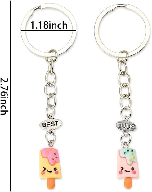 yaozeio Cute Ice Cream Keychains for Women Girls Best Friends Buds Gifts Keychains Set for Bff Besties...