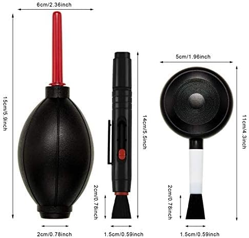 Camera Cleaning Kit with Camera Cleaning Pen Brush, Air Blaster Blower and Lens Brush Blower Brush Dust Cleaner for Lens, Camera, SLR, Telescope, ...