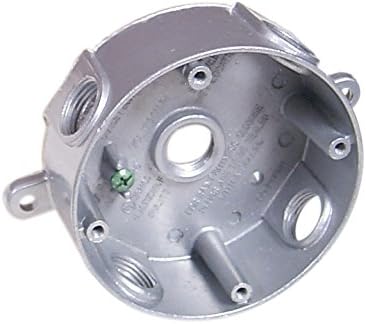 Topaz TOPWRB1575 3/4" 5 Hole 4" Round White Weatherproof Box...