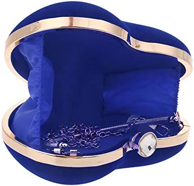 Women Heart Shape Clutch Purse Velvet Shoulder Bag Evening Handbags...