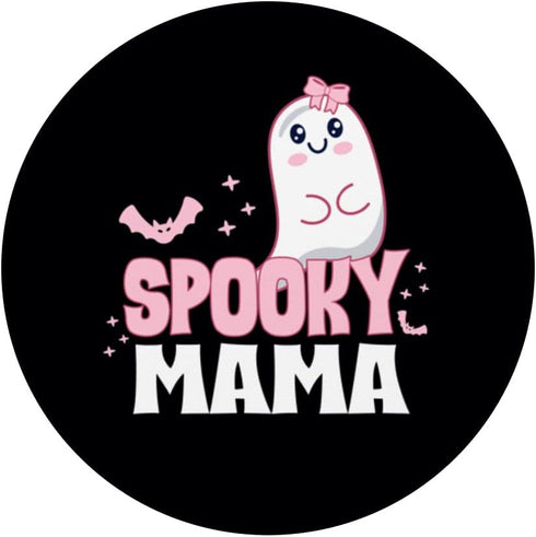 Spooky Mama Family Cute Pink White Ghost Boo Halloween PopSockets Swappable PopGrip...