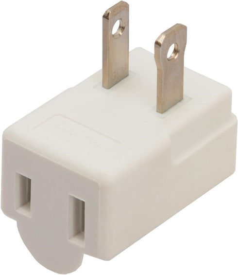 Polarized 2-Prong L Type Adapter, Vertical Right Angled Down Angle AC Adapter, NEMA 1-15P USA Outlet Saver Extension Adapter High Heat Resistant 2...