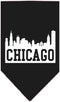 Pet and Dog Bandana Screen Printed, Chicago Skyline Black Large...