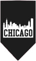Pet and Dog Bandana Screen Printed, Chicago Skyline Black Large...