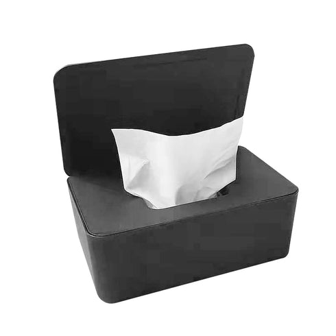 Baby Wipe Holder, Keeps Diaper Wipes Fresh, Easy Open & Close Wipe Container (Black)...