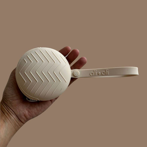 Ali+Oli Silicone Pacifier Case (Natural) 3" x 1.6" BPA-Free Newborn Pacifier Holder, Travel Baby Pacifiers Silicone Pouch, Pacifier Accessories fo...