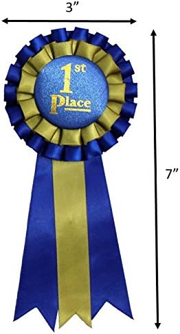 Premium Award Ribbons Blue,Red,White - 1st, 2nd, 3rd Place - 1 Set (3 Ribbons) - First Second Third Place Winner Ribbons...