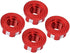 VGEBY 4pcs RC Hex Nuts, M4 Carving Hexagonal Nuts Aluminum Alloy RC Wheel Nuts Fit for D3 D4 1/10 RC Car(Red) Rc Hex Nut for Traxxas 1/10 17Mm Hex...