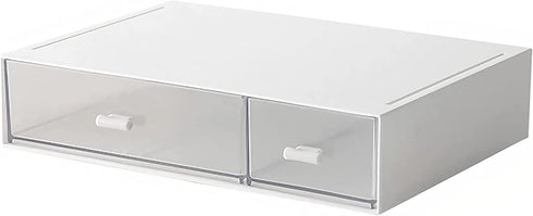 Desk Organizer-Stackable Storage Drawers, Desk Drawer Organizer Perfect For Collection Small Item/Cosmetic Office Supplies - 2 drawers (White)...