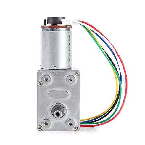 Worm Gear Motor DC 12V Gear Reduction Motor High Torque Worm Geared Box with Encoder Srong Self Locking Electric Motor(30RPM)...