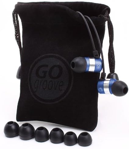 GOgroove AudiOHM HF Earbud Headphones with Mic, Deep Bass, & Comfortable Ear Gels (Blue) in-Ear Earphones Featuring Noise Isolating Design, Durabl...