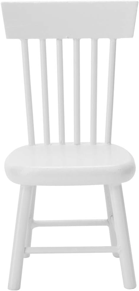 Dollhouse Chair, Miniature Furniture Model Wooden Dining Chair Furniture for 1:12 Doll House Accessory Dollhouse Accessories (White)...