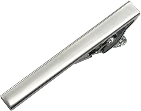 2.1 Inch Long Mens Tie Clip Clasp Bar Set for Regular Ties Spring Loaded End...
