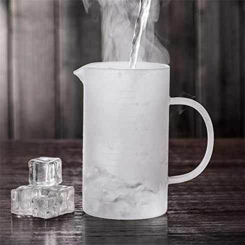 1L Glass Measuring Cups Jugs with Lid Large Measuring Pitcher Beaker Measured Mug Measure Liquid Milk Glass Cup Clear Scale with Spout& Insulated ...