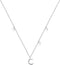 Lucky Star Crystal Crescent Moon 925 Sterling Silver Choker Pendant Necklace for Women Christmas Dainty Disc Layered Chain Jewelry Gifts Best Frie...