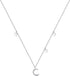 Lucky Star Crystal Crescent Moon 925 Sterling Silver Choker Pendant Necklace for Women Christmas Dainty Disc Layered Chain Jewelry Gifts Best Frie...