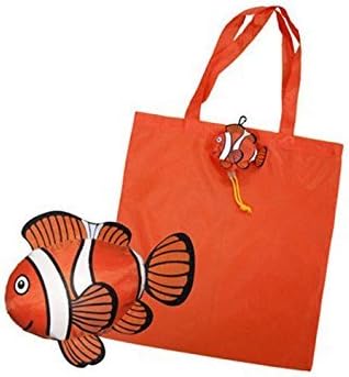 20pcs Fish Shopping Foldable Bag Colorful Reusable Bags Shoulder Tote (Random Color)...