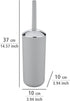 Brasil Toilet Brush, Toilet Bowl Cleaner Brush with Holder, Toilet Bowl Brush Made of Plastic, Grey, Dimensions 3.9 x 3.9 x 14.6 in...