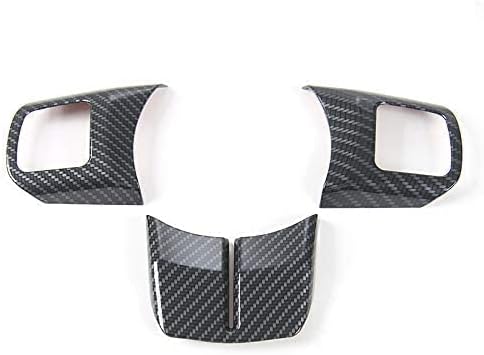 JeCar Interior Steering Wheel Decoration Trim Kits For Jeep Wrangler 2011-2017 JK Unlimited Patriot Compass & Grand Cherokee 2011-2013 (Carbon fib...